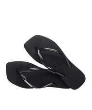 HAVAIANAS SQUARE LOGO Klapki czarny/srebrny - Buty damskie - 4