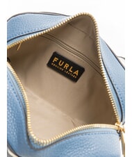 FURLA GARDENIA Torba na aparat fotograficzny ze sk&oacute;ry z nadrukiem keria denim + lodowe odcienie - Torby damskie - 5