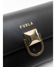FURLA CIRCE Mała torebka na ramię, ze sk&oacute;ry Czarny - Torby damskie - 4