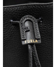 FURLA ATENA Mała torebka typu bucket z paskiem na ramię Czarny - Torby damskie - 5