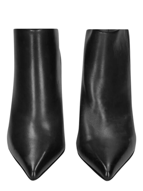 ME25 Wysokie buty, obcas 9 cm, ze sk&oacute;ry czarny - Buty damskie