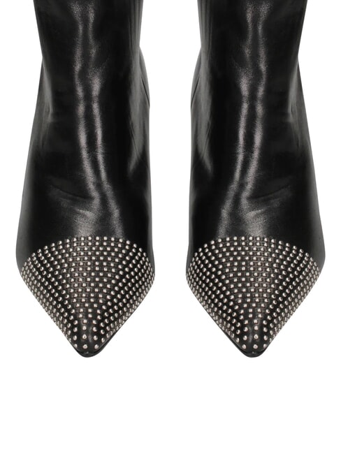 ME25 Wysokie buty, obcas 6,5, sk&oacute;rzane czarny - Buty damskie