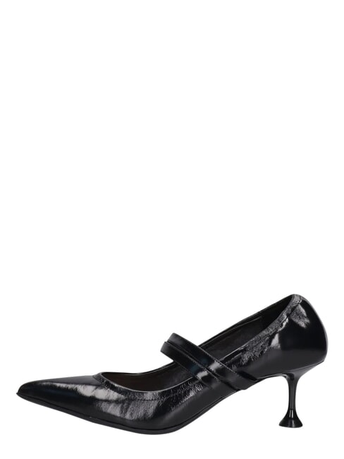 ME25 Dekolt na obcasie o wysokości 6 cm, ze sk&oacute;ry czarny - Buty damskie