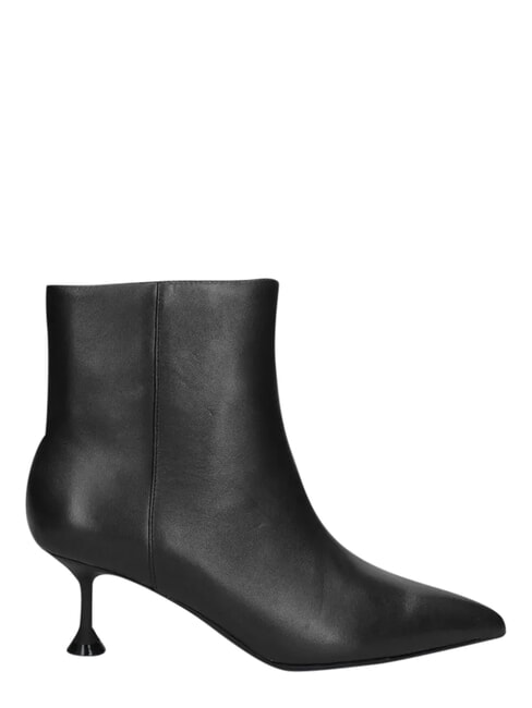 ME25 Botki sk&oacute;rzane na obcasie 6,5 cm czarny - Buty damskie