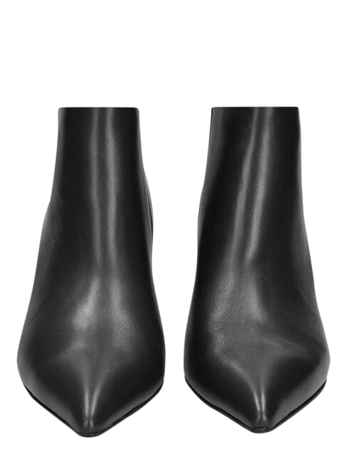 ME25 Botki sk&oacute;rzane na obcasie 6,5 cm czarny - Buty damskie
