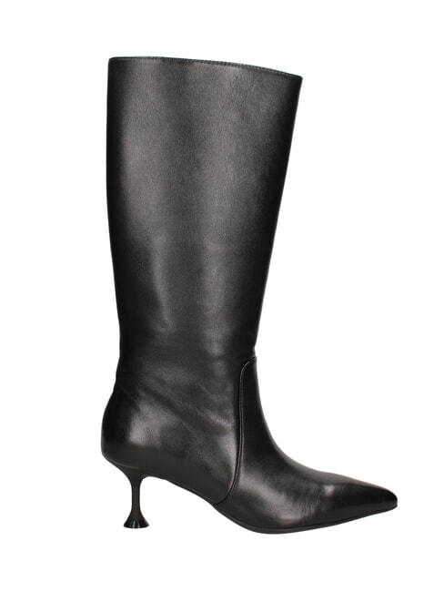 ME25 Wysokie buty, obcas 6,5, sk&oacute;rzane czarny - Buty damskie