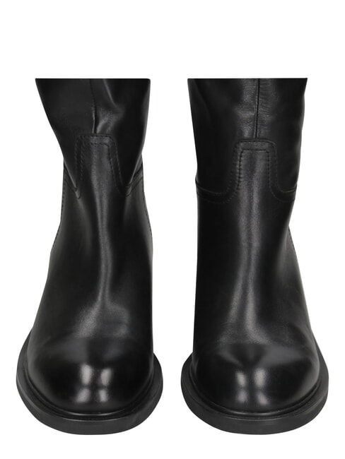 ME25 Wysokie buty, obcas 4,5, sk&oacute;rzane czarny - Buty damskie