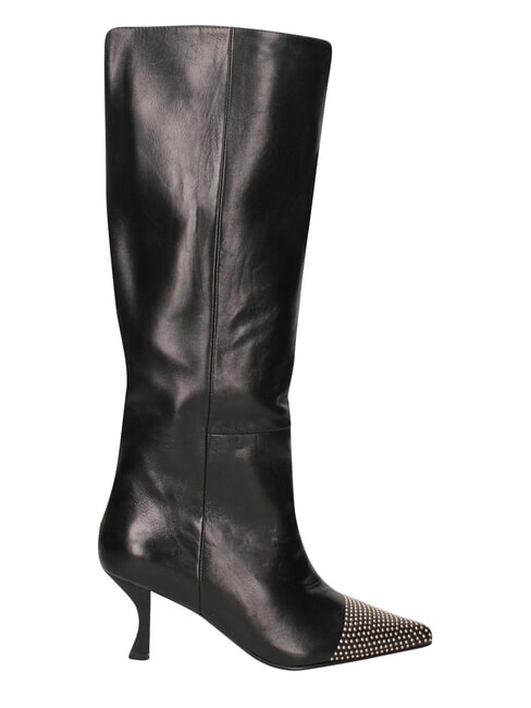 ME25 Wysokie buty, obcas 6,5, sk&oacute;rzane czarny - Buty damskie