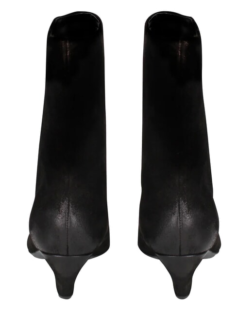 ME25 Botki na obcasie 5 cm, ze sk&oacute;ry czarny - Buty damskie