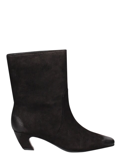ME25 Botki na obcasie 5 cm, ze sk&oacute;ry czarny - Buty damskie