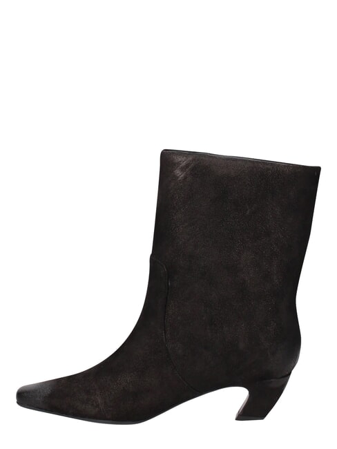 ME25 Botki na obcasie 5 cm, ze sk&oacute;ry czarny - Buty damskie