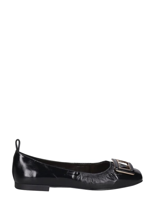 ME25 Sk&oacute;rzane baleriny czarny - Buty damskie