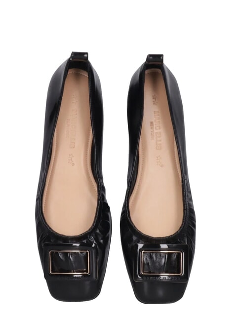 ME25 Sk&oacute;rzane baleriny czarny - Buty damskie