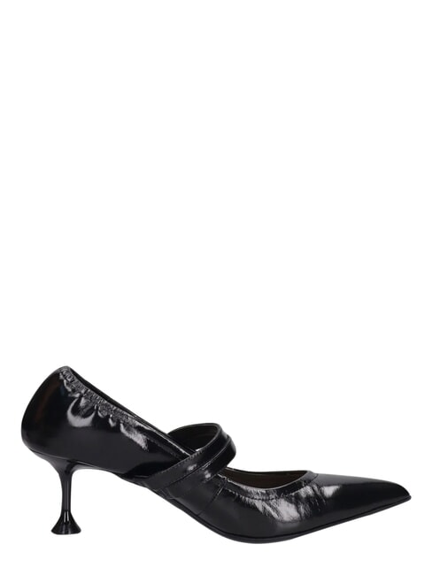 ME25 Dekolt na obcasie o wysokości 6 cm, ze sk&oacute;ry czarny - Buty damskie