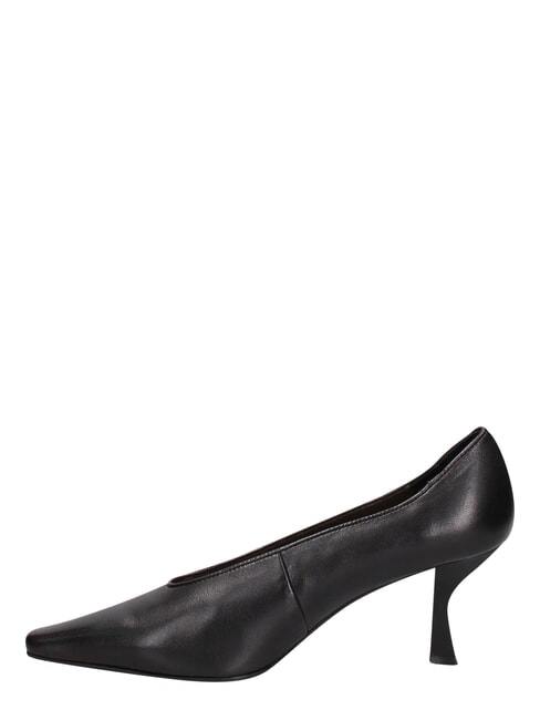 ME25 Dekolt na obcasie o wysokości 6 cm, ze sk&oacute;ry czarny - Buty damskie