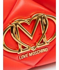 LOVE MOSCHINO EMBOSSED Mała torba na ramię CZERWONY - Torby damskie - 3