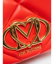 LOVE MOSCHINO EMBOSSED Mała torba na ramię CZERWONY - Torby damskie - 3