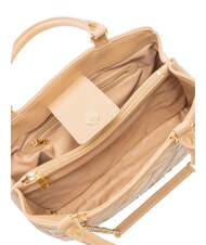 LOVE MOSCHINO QUILTED Torebka z łańcuszkowym paskiem na ramię beżowy - Torby damskie - 4