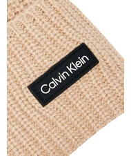 CALVIN KLEIN ESSENTIAL PATCH Czapka z mieszanki wełny beżowy - Włosy - 3
