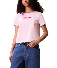 CALVIN KLEIN SS RETRO LOGO GRAPHI Koszulka z kr&oacute;tkim rękawem r&oacute;żowy - Koszulki i topy damskie - 4