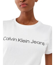 CALVIN KLEIN CORE INSTIT LOGO Koszulka z kr&oacute;tkim rękawem biały - Koszulki i topy damskie - 3