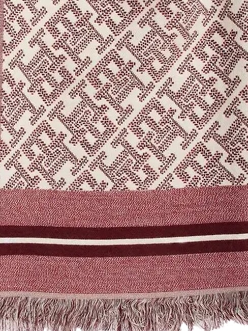 MONOPLAY JACQUARD Szalik wełniany czerwony - Szaliki