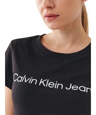 CALVIN KLEIN CORE INSTIT LOGO Koszulka z kr&oacute;tkim rękawem czarny - Koszulki i topy damskie - 3