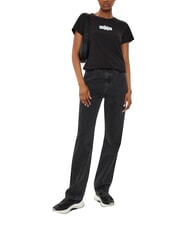 CALVIN KLEIN FADED MONOLOGO SLIM Koszulka z kr&oacute;tkim rękawem czarny - Koszulki i topy damskie - 3