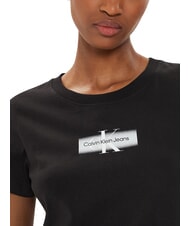 CALVIN KLEIN FADED MONOLOGO SLIM Koszulka z kr&oacute;tkim rękawem czarny - Koszulki i topy damskie - 4