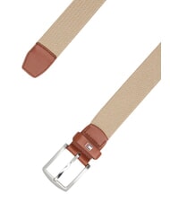 TOMMY HILFIGER DENTON ELASTIC Męski pasek z tkaniny tkanej beżowy - Paski - 4