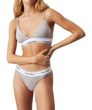CALVIN KLEIN CK Biustonosz typu bralette z elastycznej bawełny szary - Biustonosze damskie - 3