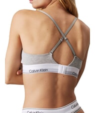CALVIN KLEIN CK Biustonosz typu bralette z elastycznej bawełny szary - Biustonosze damskie - 2