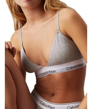 CALVIN KLEIN CK Biustonosz typu bralette z elastycznej bawełny szary - Biustonosze damskie - 5