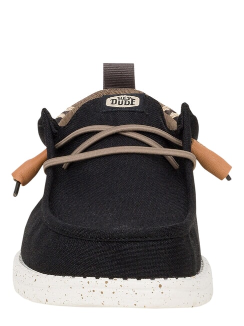 WALLY SUMMER LINEN Mokasyny czarny/orzechowy - Buty męskie