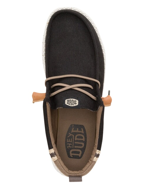 WALLY SUMMER LINEN Mokasyny czarny/orzechowy - Buty męskie