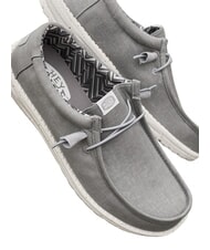 HEY DUDE WALLY CANVAS M Łatwe do zakładania mokasyny z pł&oacute;tna jasnoszary - Buty męskie - 7