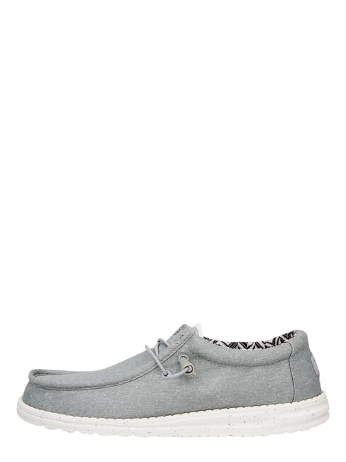 WALLY CANVAS M Łatwe do zakładania mokasyny z pł&oacute;tna jasnoszary - Buty męskie