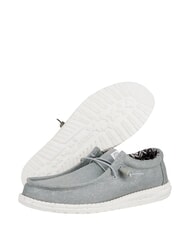 HEY DUDE WALLY CANVAS M Łatwe do zakładania mokasyny z pł&oacute;tna jasnoszary - Buty męskie - 3