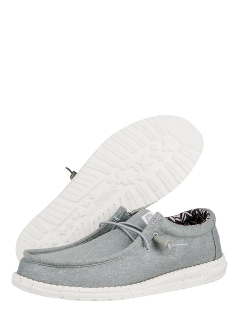 WALLY CANVAS M Łatwe do zakładania mokasyny z pł&oacute;tna jasnoszary - Buty męskie