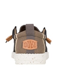 HEY DUDE WALLY SUMMER LINEN Mokasyny czarny/orzechowy - Buty męskie - 5