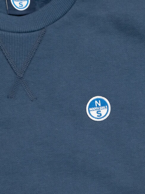 ROUND LOGO Bluza bawełniana z okrągłym dekoltem ciemny denim - Bluzy męskie