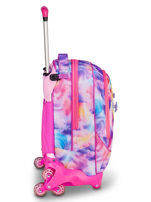 JOYFUL PINS GIRL Plecak na k&oacute;łkach 3 w 1 fuksja fluorescencyjna - Plecaki z w&oacute;zkiem