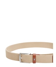 TOMMY HILFIGER DENTON ELASTIC Męski pasek z tkaniny tkanej beżowy - Paski - 2