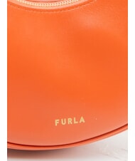 FURLA PRIMAVERA Mała torba na ramię ze sk&oacute;ry cielęcej mandarynki - Torby damskie - 3