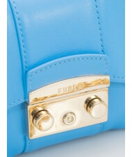 FURLA METROPOLIS Mała sk&oacute;rzana torba na ramię błękitny - Torby damskie - 3