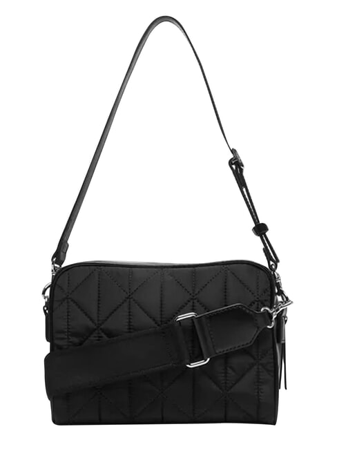 QUILTED NYLON Mała torebka na ramię z paskiem na ramię na czarno - Torby damskie