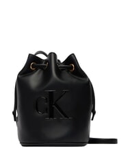 CALVIN KLEIN BOLD CK Torba typu wiadro z paskiem na ramię na czarno - Torby damskie - 4