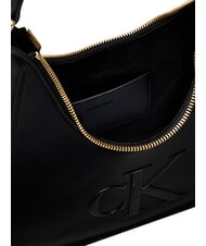 CALVIN KLEIN BOLD CK Torba na ramię z paskiem na ramię na czarno - Torby damskie - 4