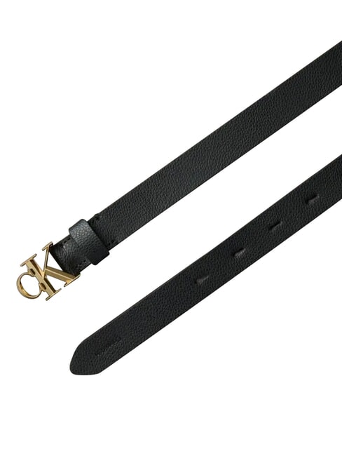 FACTED CK BUCKLE Pasek sk&oacute;rzany czarny / antyczne jasne złoto - Paski