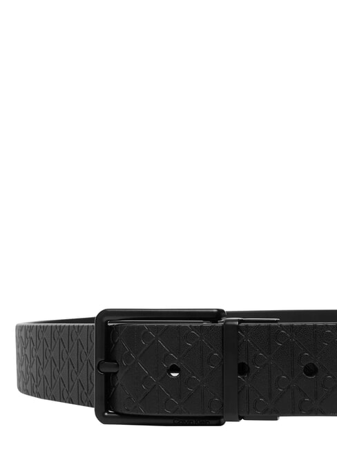 WARMTH BUCKLE Pasek sk&oacute;rzany czarny/matowy czarny - Paski